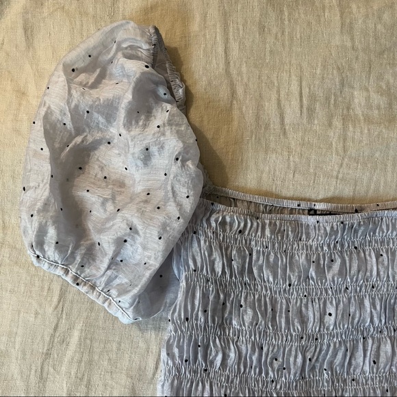 Zara Sheer Lavender Puff Sleeve Blouse - Picture 4 of 12